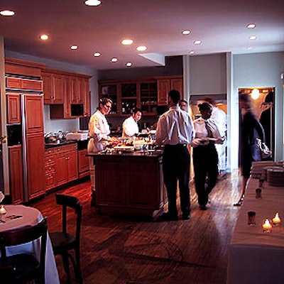 The loft space at Quilty's has a beautiful open kitchen that allowed guests to watch an award-winning chef prepare the food.