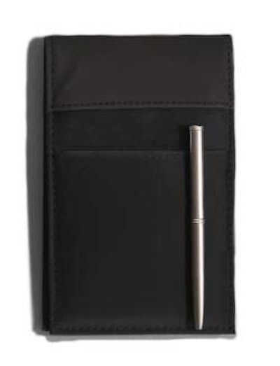 Mead's Cambridge City flip-top notepad has 50 lined sheets, an inner pocket, and a built-in pen ($8.88 from Grand & Toy).