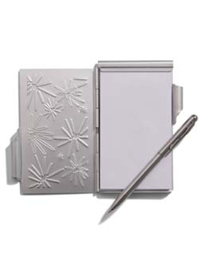 Flip Notes' all-in-one design contains a slim notepad and nickel-plated pen in a metal case ($6.95 U.S. from Franklin Covey).