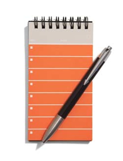 Behance's Action Runner is a palm-sized pad with a dot grid for notations and sketches ($8.50 U.S.). The Parker Vector 3-in-1 contains a ballpoint pen, pencil, and stylus for your handheld ($21.95 U.S. from Franklin Covey).
