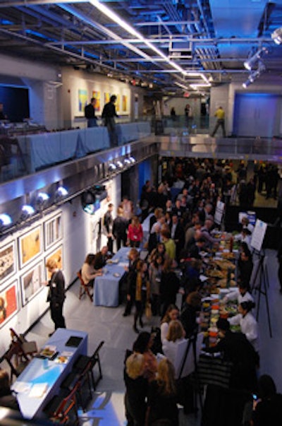 The luncheon took over two floors of New World Stages with stations on one level and extra seating above.