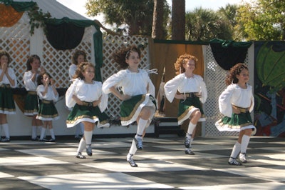 The Harling Irish Dancers entertain guests.