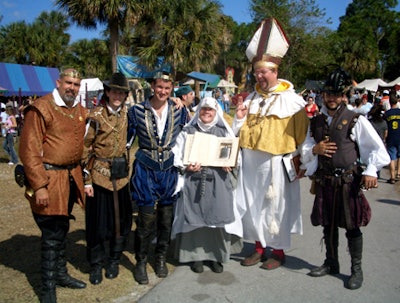 Performers stayed in character while walking through the festival.