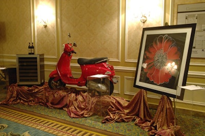 A small art auction displayed 10 pieces in the corner of the hotel's Ontario Room.