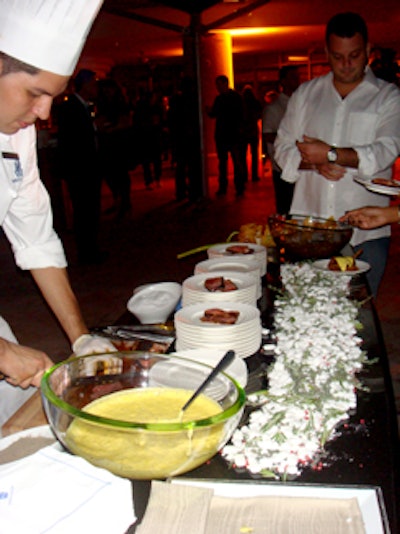 Out on the poolside patio, resident chefs carved up dishes for meat lovers.