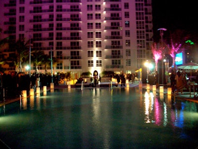 The opening-night gala was held on the pool deck of the Plaza on Brickell, the Related Group's newest property.