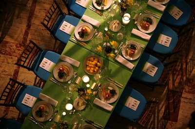 To emulate the style of a medieval banquet, the Promenade was filled with long tables.