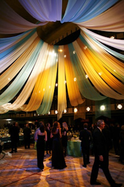 The canopy of fabric peaked over the dance floor.