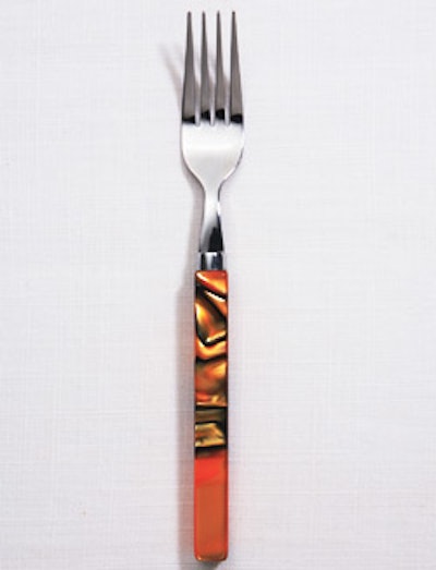 Acrylic fork, $1.50, available in Southern California from Los Angeles's Town & Country Event Rentals
