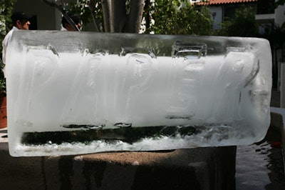 A Paper-logo ice sculpture dripped in the L.A. sun.