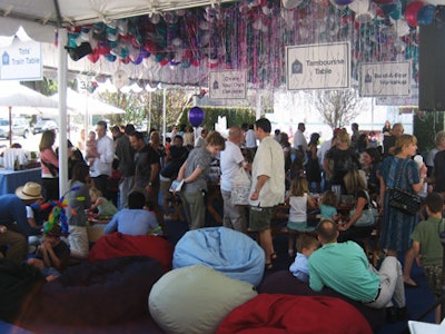 Young guests crowded the children's tent.