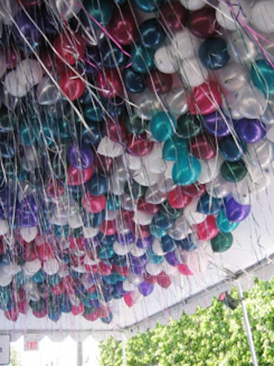 Balloons added a whimsical vibe to the children's tent.