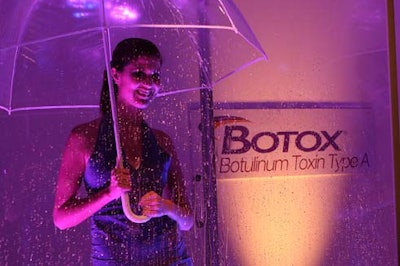Purple lighting dominated the Botox display.