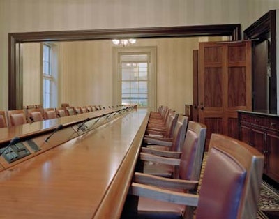 The Northfield House has been restored as a boardroom that seats 40 for meetings and is equipped with teleconferencing technology.