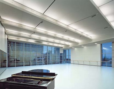 Studio 6D, one of eight large studios in the Celia Franca Centre, has floor-to-ceiling windows facing Jarvis Street.
