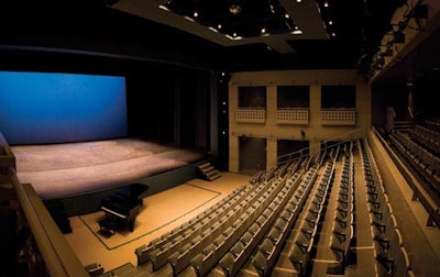 The Betty Oliphant Theatre has 297 retractable seats, balconies, an orchestra pit, and sound and lighting systems.