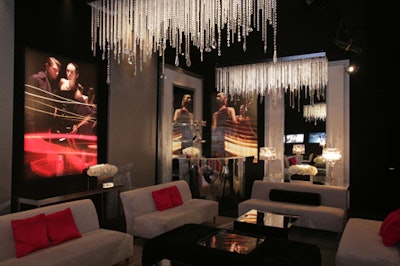 Wendy Creed designed Mercedes-Benz's Star Lounge to include crystal chandeliers and Ultrasuede sofas.