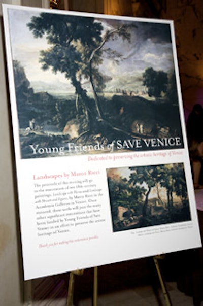 Proceeds from the event went to the restoration of two classic landscapes by Italian artist Marco Ricci.
