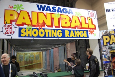 The Wasaga paintball shooting range let visitors try their hand at firing a paint gun.