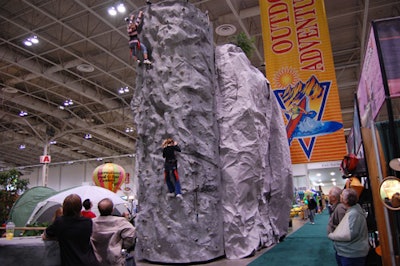 The Coleman Outdoor Adventure Zone included a 28-foot climbing wall.