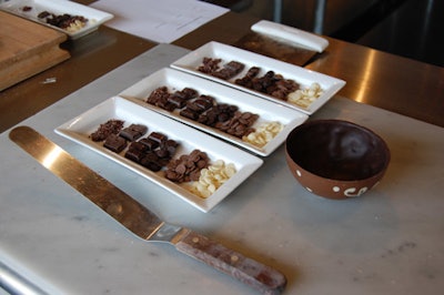 Students at JS Bonbons' chocolate school can make a variety of sweet creations, including a chocolate bowl.
