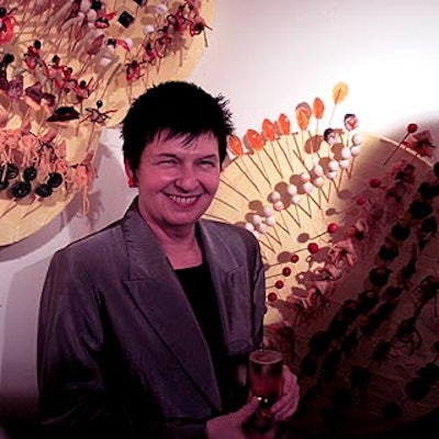 French artist Dorothee Selz, a painter and sculptor who often works with food, created the hors d'oeuvres installation.