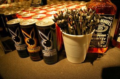 The open bar featured Jack Daniel's alongside Playboy Energy Drinks.