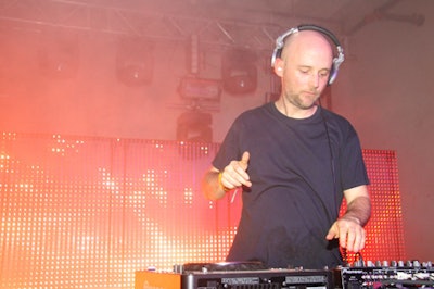 Moby was the performance highlight of the night, DJing in front of a screen of red lights.