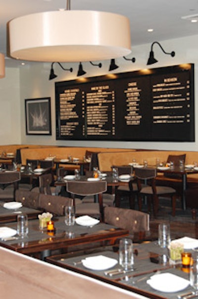 A blackboard menu displays the eatery's seasonal offerings.