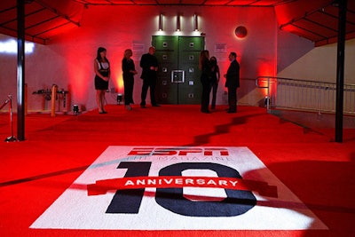 At the entrance to the club, the red carpet featured ESPN the Magazine's 10th-anniversary logo.