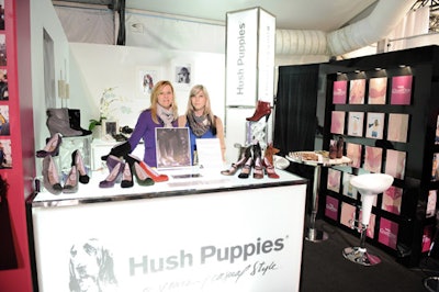 The Hush Puppies booth showcases new shoes for fall.