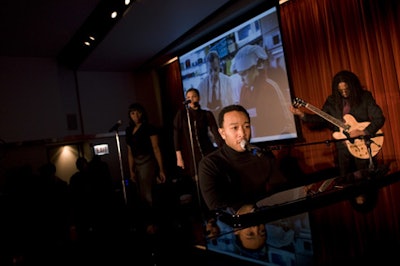 Event Creative erected a stage in the James Hotel's great room east, where singer John Legend held a captive crowd.