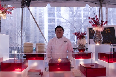 Chef Calvin Soh from the Peninsula Hotel's Shanghai Terrace served black and white dim sum.