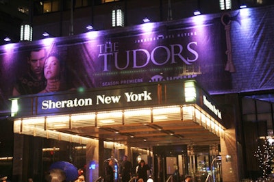 Showtime's event also bought the network some advertising, with giant Tudors posters hanging outside the hotel.