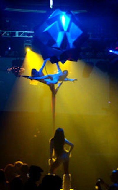 Aerialist performers from Designs by Sean were among the event's many entertainment elements.