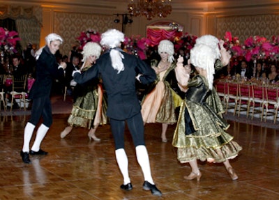 Dancers from the Sarasota Ballet of Florida, clad in period costumes, performed a minuet during dinner.