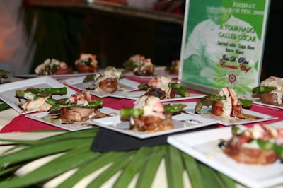 Miccosukee executive chef Jose D. Rios served his 'A Tournado Called Oscar' creation of bacon-wrapped beef medallions topped with crabmeat, asparagus, and a hollandaise sauce.