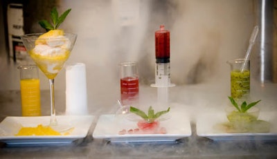 Brian Aaron of Aaron's Catering uses liquid nitrogen to make his unique dessert and drink creations.