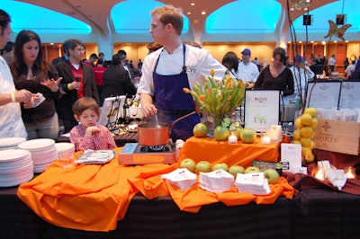 Alexandria spots Restaurant Eve and the Majestic went for a spring look (with orange linens, tulips, and bright green apples) for their braised beef short ribs.