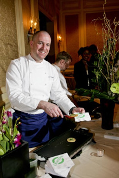 Executive chef Cedric Maupillier, of best restaurant nominee Central Michel Richard, served mini tart lorraines.