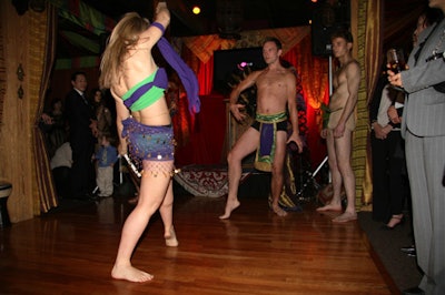 Belly dancers performed for guests prior to the unveiling of the new LG phones.