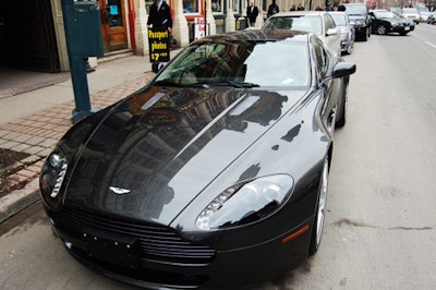 Guests were encouraged to touch the Aston Martin parked outside the Front Street restaurant.