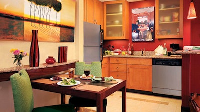 Suites in the Residence Inn are equipped with full kitchens.