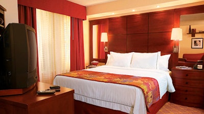 The Residence Inn features a richer, deeper color scheme than the brightly hued SpringHill Suites.