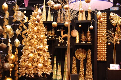 Elevations Inc. from San Francisco adorned its booth with seasonal trim, glittery trees, ornaments, and bows.