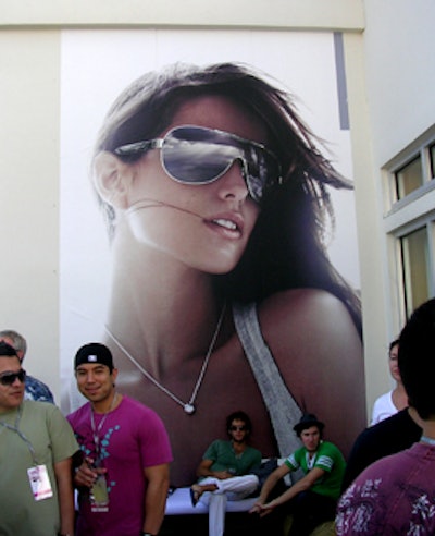 The event also spilled out onto the penthouse's 2,000-square-foot terrace, which featured sky-high AX print ads.