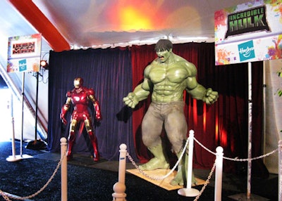 Guests could pose for photos with superheroes at the after-party.