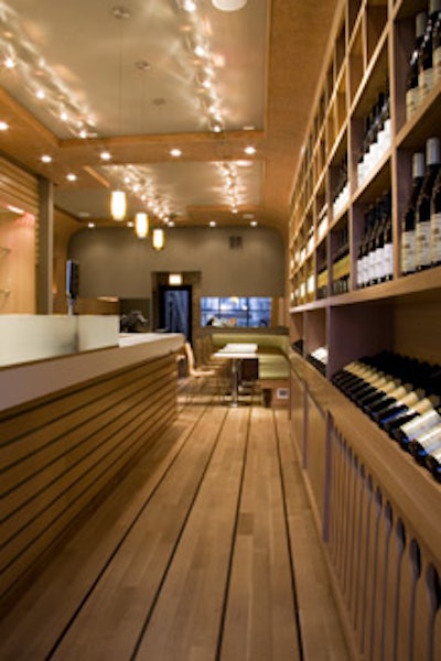 The downstairs tasting bar at Juicy Wine Co.