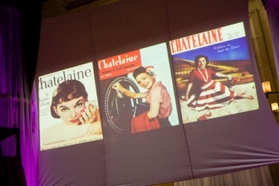A soft fabric screen in the room's centre projected magazine covers that spanned decades.