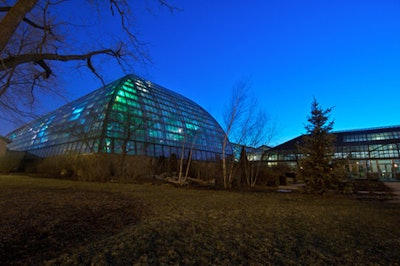 The glass-enclosed Garfield Park Conservatory was designed by renowned landscape architect Jens Jensen.